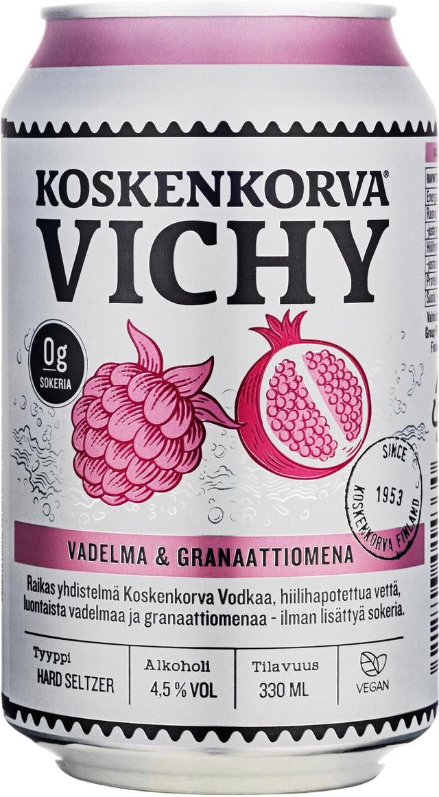 Koskenkorva Vichy vadelma-granaattiomena 4,5% 33cl