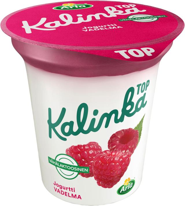 Arla Kalinka Top 150 g vähälaktoosinen vadelmakerrosjogurtti