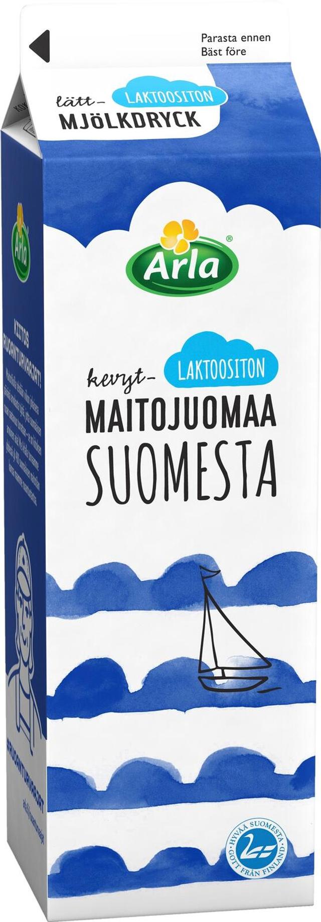 Arla 1 L laktoositon kevytmaitojuoma Suomesta ESL