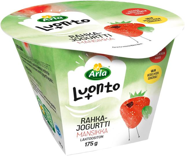 Arla Luonto+ mansikkarahkajogurtti 175 g laktoositon