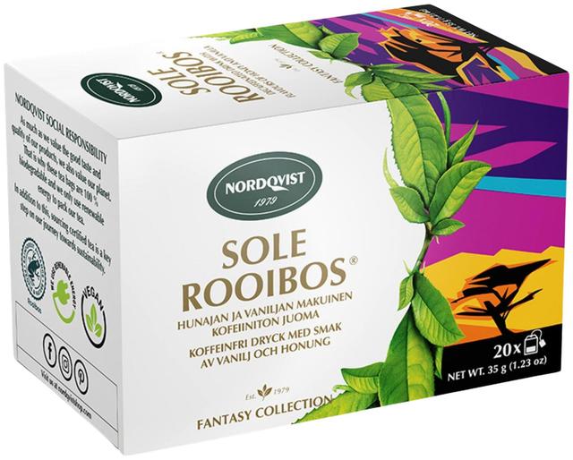 Nordqvist Sole Rooibos 20x1,75g kofeiiniton pussitee