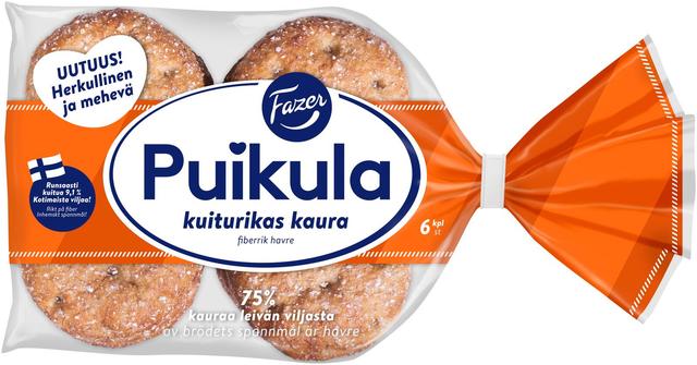 Fazer Puikula Kuiturikas Kaura 6kpl 330g, kauraleipä