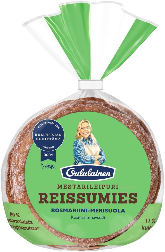 Oululainen Reissumies Mestarileipuri Rosmariini-merisuola 4kpl 235g, ruisleipä