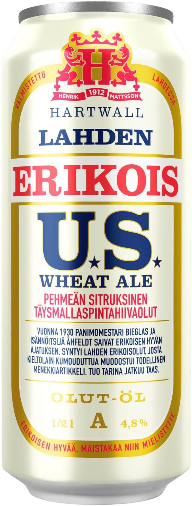 Lahden Erikois U.S. Wheat olut 4,8% 0,5 l