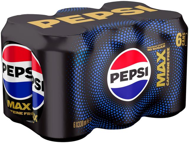 6 x Pepsi Max Caffeine-Free virvoitusjuoma 0,33 l