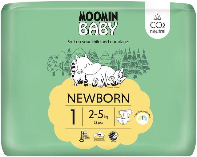 Moomin Baby Newborn teippivaippa 1 - 25 kpl 2-5 kg