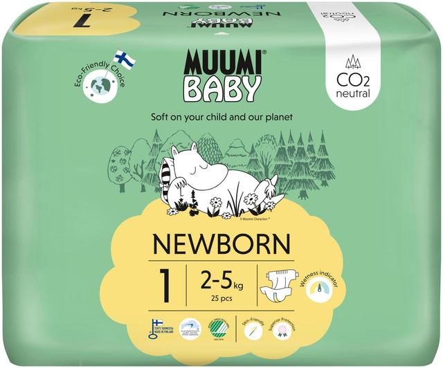 Muumi Baby Newborn teippivaippa 1 - 25 kpl 2-5 kg