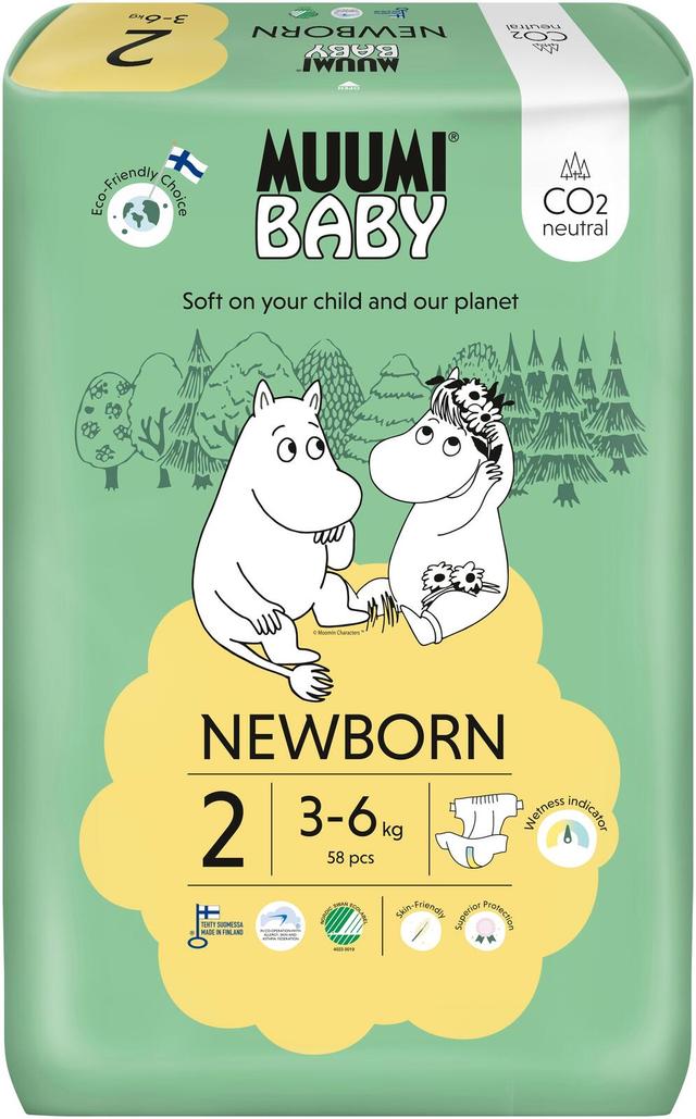 Muumi Baby Newborn teippivaippa 2 - 58 kpl 3-6 kg