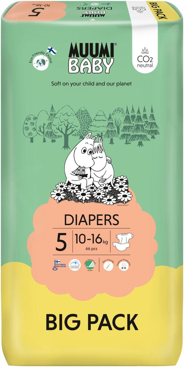 Muumi Baby Diapers teippivaippa 5 - 66 kpl 10-16 kg
