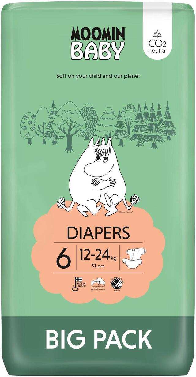 Moomin Baby Diapers teippivaippa 6 - 51 kpl 12-24 kg