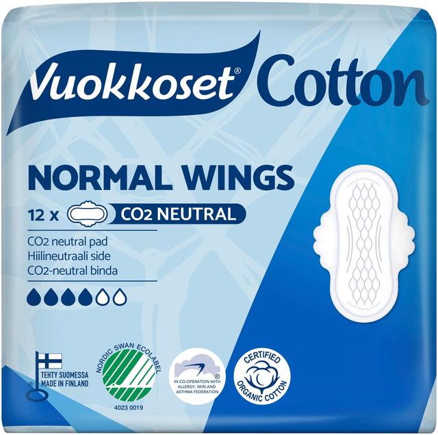 Vuokkoset Cotton Normal Wings ohutside 12 kpl