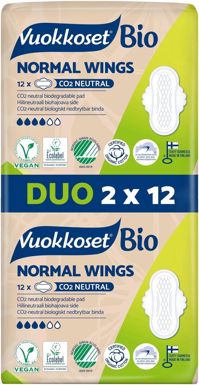 Vuokkoset Bio 2x12 kpl Normal Wings ohutside