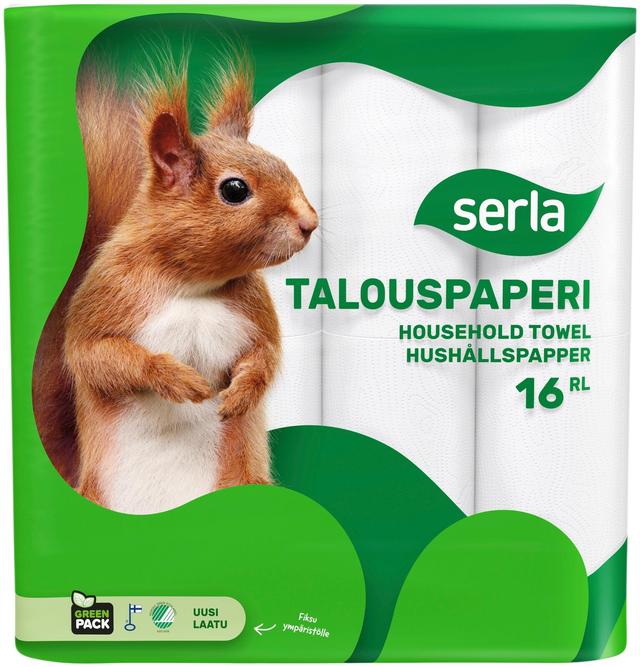 Serla talouspaperi 16rl valkoinen