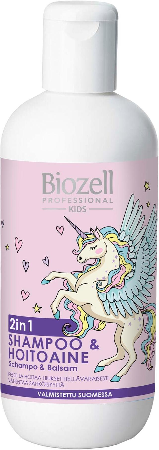 Biozell Kids 2-in-1 Lasten shampoo ja hoitoaine 300ml