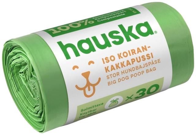 Hauska biohajoava koirankakkapussi iso 30kpl 200x360 solmittava vihreä