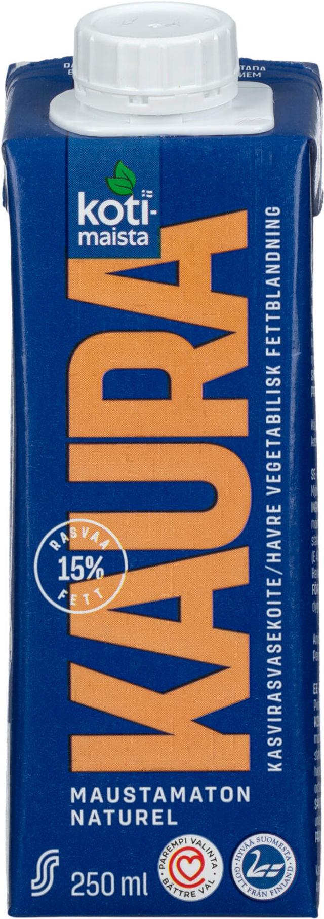 Kotimaista 250ml Maustamaton Kaurakasvirasvasekoite