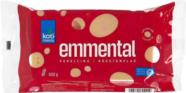 Kotimaista punaleima Emmental juusto  500 g