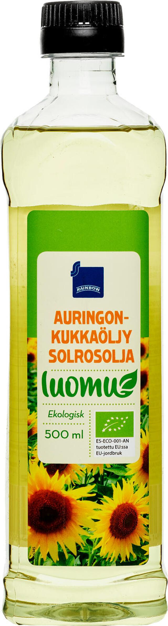 Rainbow luomu auringonkukkaöljy 500ml