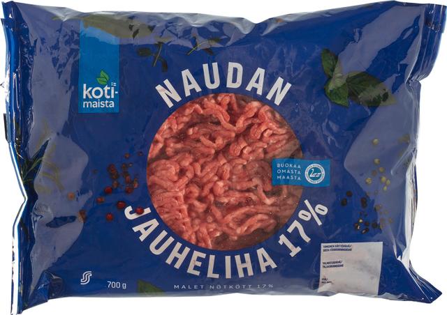 Kotimaista naudan jauheliha 17 % 700 g