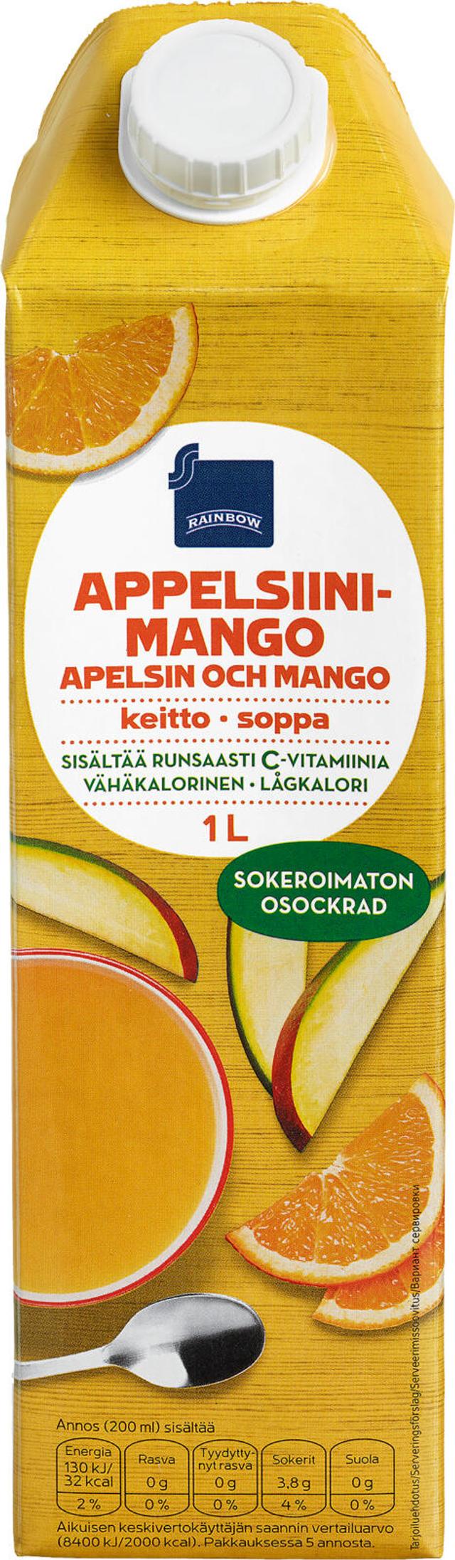Rainbow 1l sokeroimaton appelsiini-mangokeitto