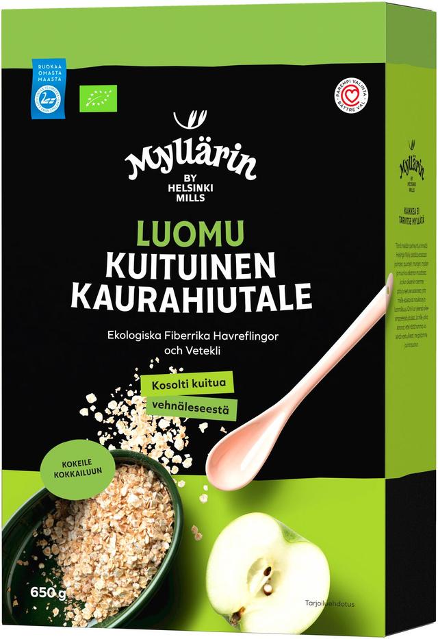 Myllärin Luomu Kuituinen Kaurahiutale 650 g