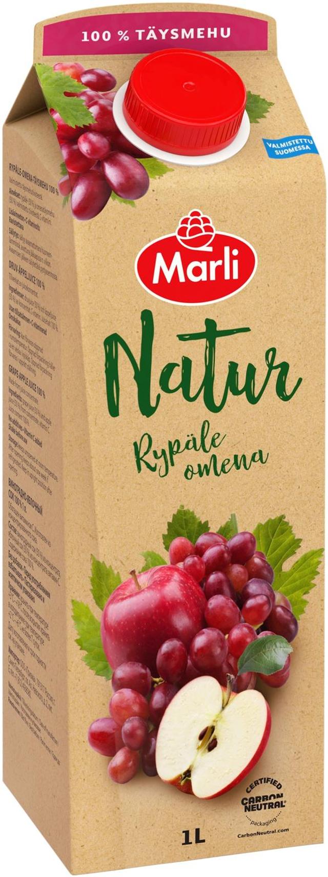 Marli Natur Rypäle-omenatäysmehu 100% 1 L