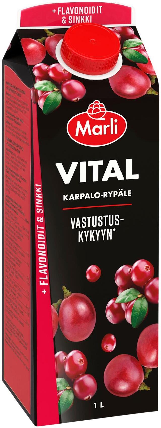 Marli Vital Karpalo-rypäle + flavonoidit + sinkkilaktaatti mehujuoma 1L