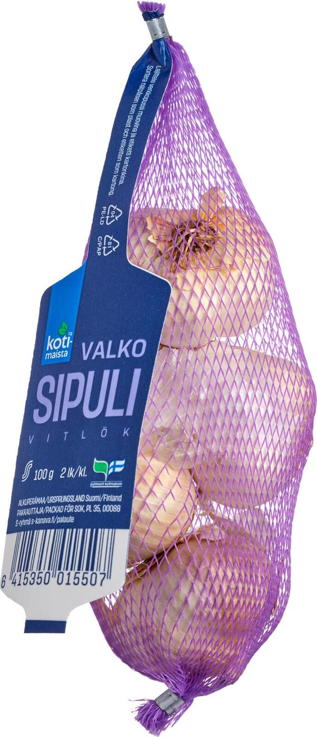 Kotimaista valkosipuli 100g