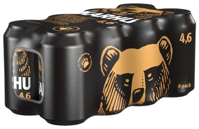 8-pack Karhu Lager olut 4,6% tölkki 0,33 L