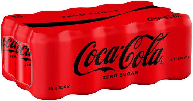 15-pack Coca-Cola Zero Sokeriton virvoitusjuoma tölkki 0,33 L