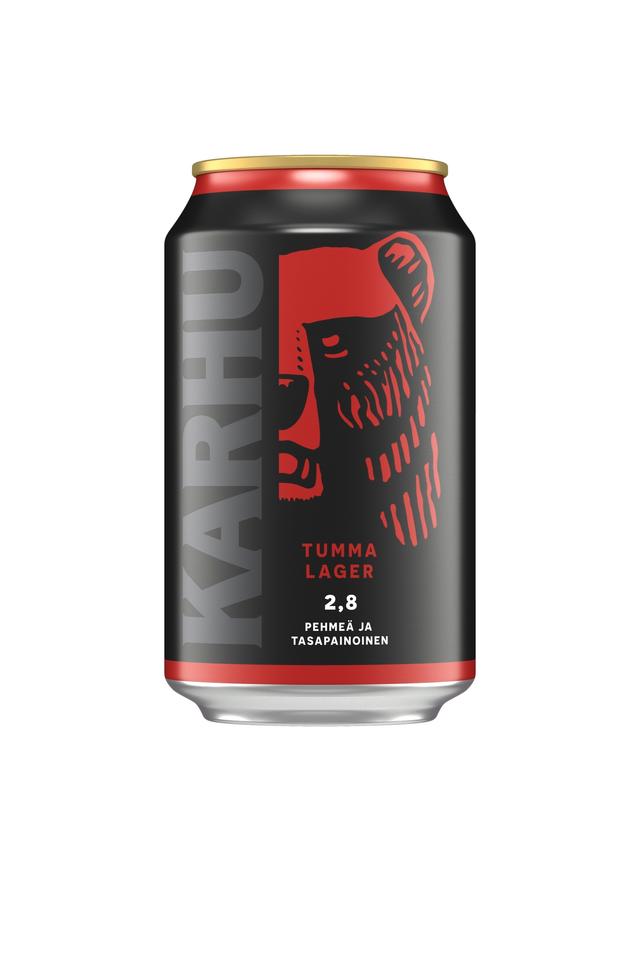 Karhu Tumma Lager olut 2,8 til-% tölkki 0,33 L