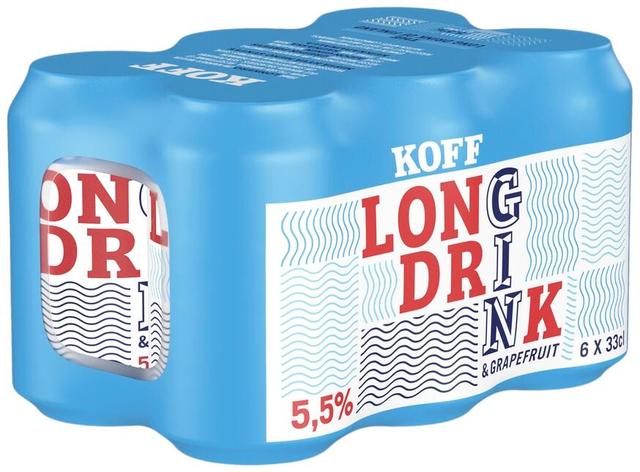 6-pack KOFF Long Drink Greippi 5,5 % tölkki 0,33 L
