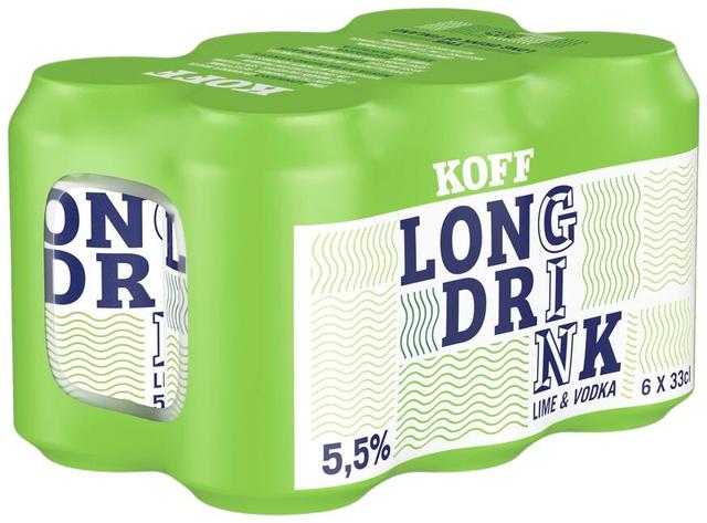 6-pack Koff Long Drink Lime 5,5 % tölkki 0,33 L