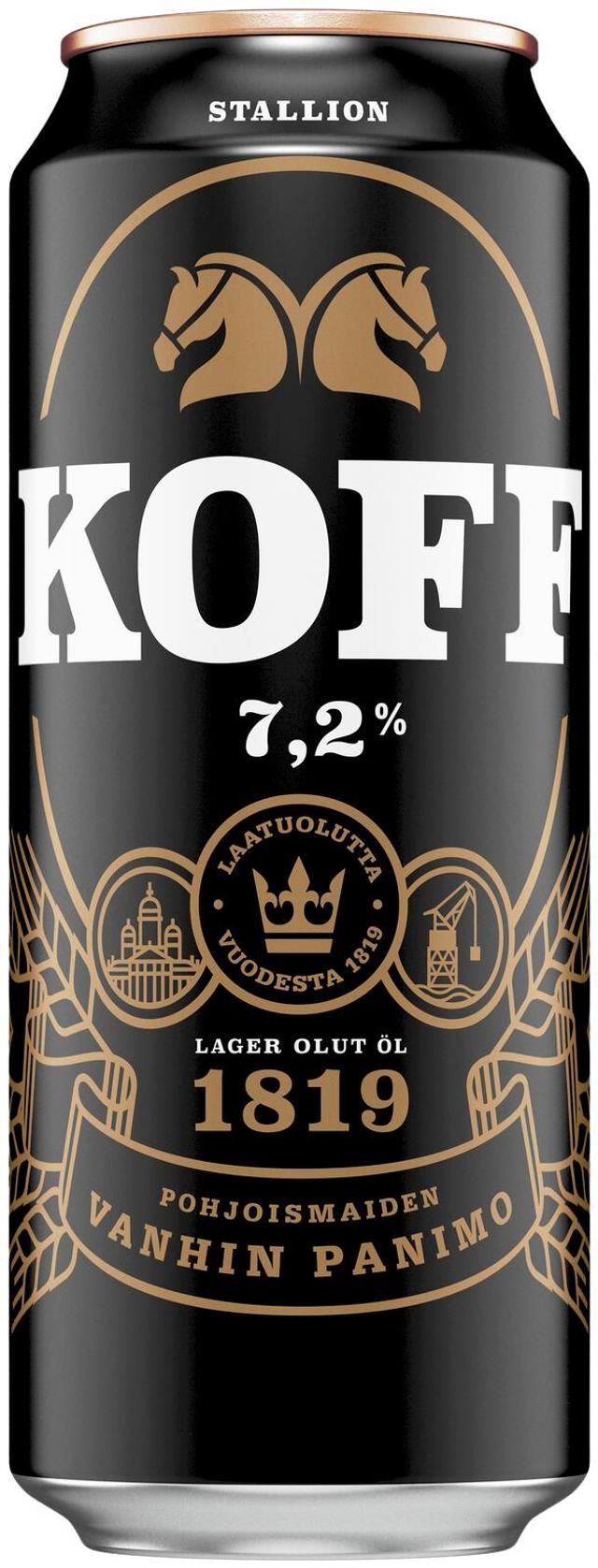 Koff Stallion Lager olut 7,2 til-% tölkki 0,5 L