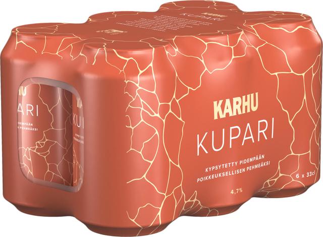 6-pack Karhu Kupari Lager olut 4,7 % tölkki 0,33 L