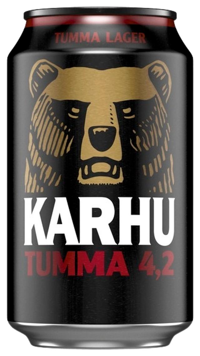 Karhu Tumma Lager olut 4,2 % tölkki 0,33 L