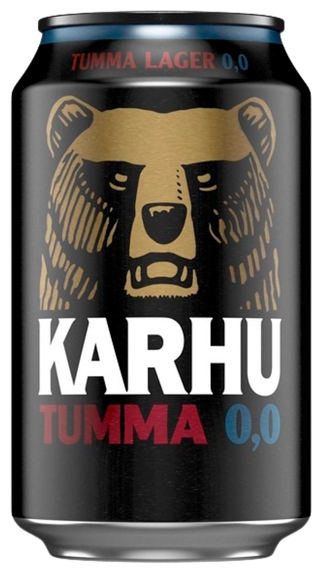 Karhu Tumma Lager olut 0,0 % tölkki 0,33 L