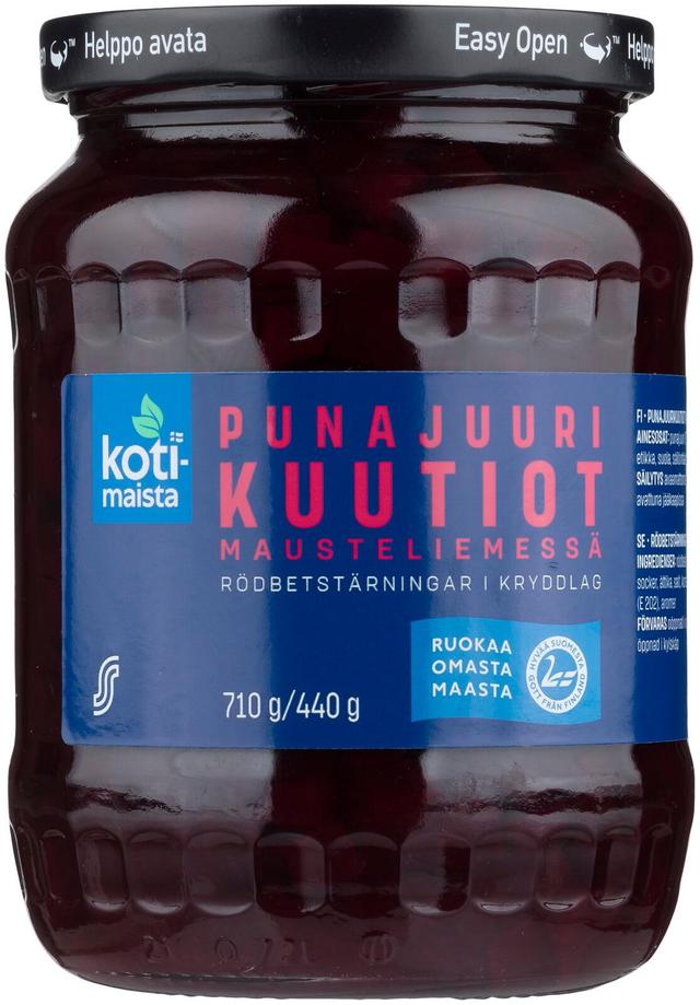 Kotimaista Punajuurikuutiot mausteliemessä 710g/440g