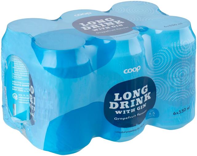 6 x Coop Grapefruit long drink 5,5% 0,33 l tlk