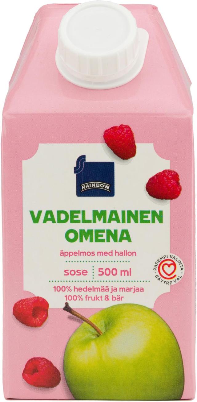 Rainbow 500ml Vadelmainen omenasose