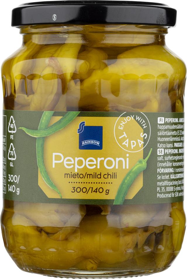 Rainbow peperoni mieto kokonainen 300/140 g