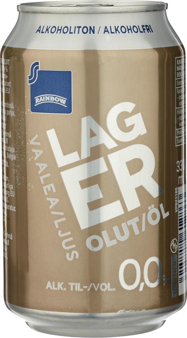 Rainbow alkoholiton 0,0% vaalea lager olut 33cl tlk