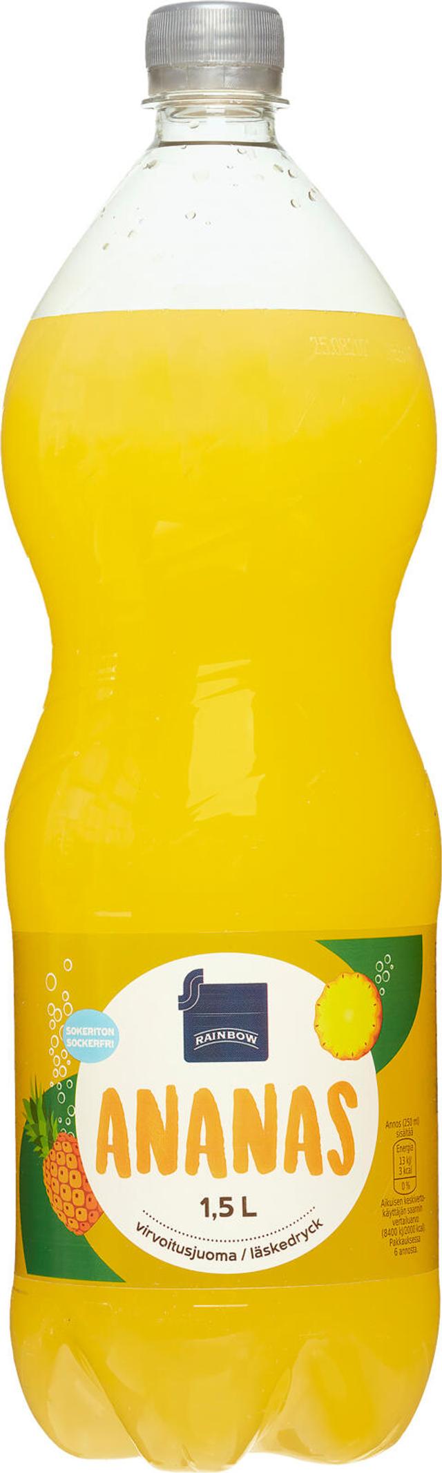 Rainbow Ananas virvoitusjuoma sokeriton 1,5l