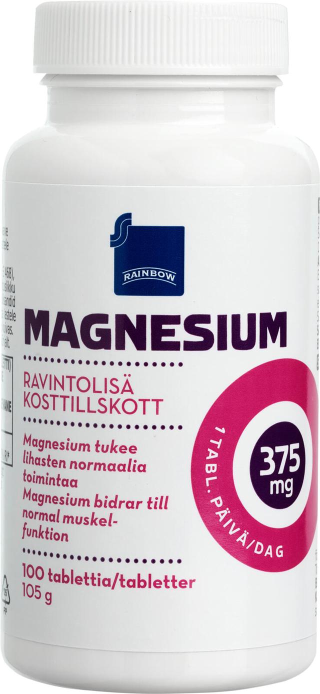 Rainbow Magnesium 375mg ravintolisä 105 g/100 tablettia