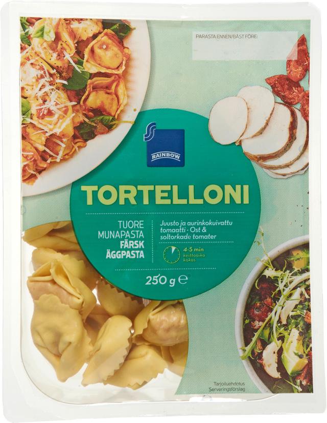 Rainbow Tortelloni tuorepasta juusto-aurinkokuivattu tomaatti 250 g
