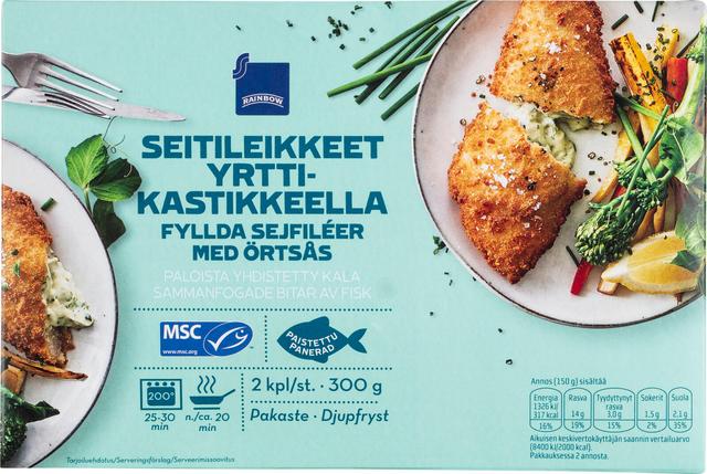 Rainbow 300g seitileikkeet yrttikastikkeella 2kpl pakaste