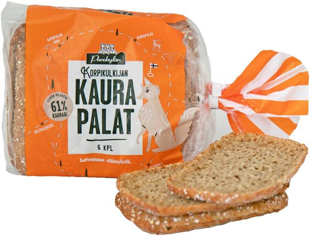 Porokylän Korpikulkijan Kaurapala 6 kpl / 330 g kaurapalaleipä