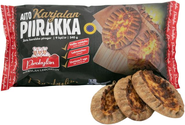 Porokylän Aito Karjalanpiirakka 9 kpl / 540 g laktoositon