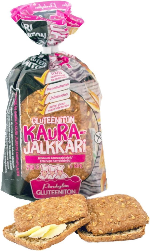 Porokylän KauraJälkkäri 6 kpl / 240 g. Gluteeniton jälkiuuni kaurapalaleipä