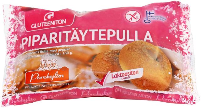 Porokylän Piparitäytepulla 2 kpl / 160 g gluteeniton